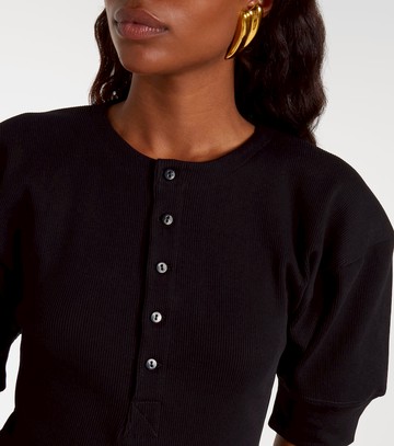 Victoria Beckham Cotton-blend Henley shirt