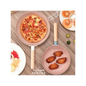 麥飯石平底不粘鍋家用牛排煎鍋煎蛋煎餅油炸電磁爐煤氣灶專用內貿