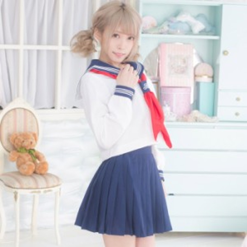 ハロウィン　衣装　コスプレ　セーラー服　ミニスカ　制服　赤リボン　半袖　グッズ