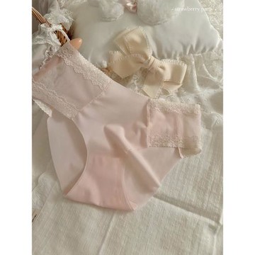 溫柔蕾絲拼接奶皮子無痕冰絲內褲女生7A純棉襠性感夏季薄款女款