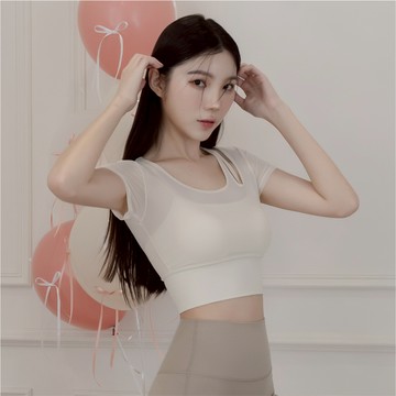 HOT HONEY 🔥曖光輕透短袖🔥 中強度運動內衣 瑜珈上衣 跑步 健身 修飾副乳 現貨