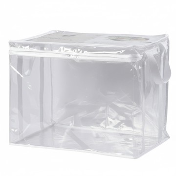 透明防塵防水PVC手提收納袋 置物袋 透明白邊  190g  1個  37x24x31cm  1入