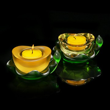 琉璃蓮花燭臺酥油燈燈座長明燈座家用佛前蠟燭臺佛堂擺件燭臺底座 雙11全館免運