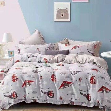 (無被套)天絲100%萊賽爾 / 三件式床包枕套組 / 元氣熊