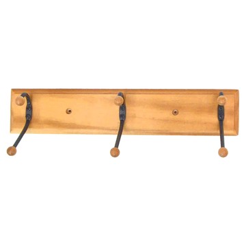 生活屋 原木衣帽木珠3勾 金屬  原木色  1個