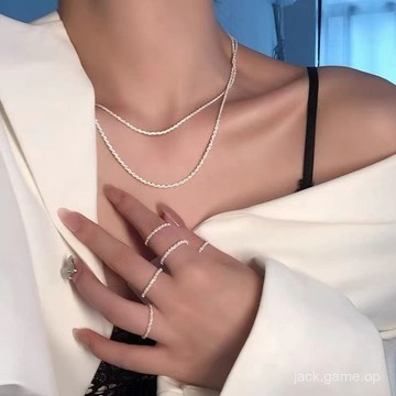 s925純銀滿天星項鏈女簡約氣質新款潮小衆設計高級感鎖骨鏈冷淡風
