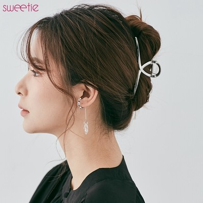 Kirakirashop バンスクリップ クロスメタルバンスクリップ 全2色 レディース 小物 雑貨 ヘアアクセサリー ヘアクリップ バンスクリップ 髪飾り ヘアアレンジ ニュアンス メタル エッジィ おしゃれ 大人 フェミニン 可愛い シンプル トレンド ゴールド シルバー