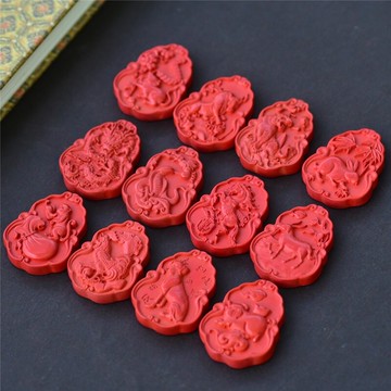 硃砂項鍊生肖吊墜-十二屬相天然高含量男女配件12款74al22【獨家進口】【米蘭精品】