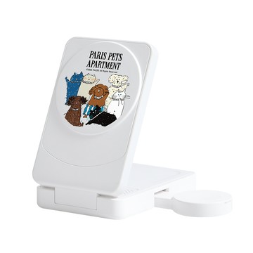 【正版授權】PARIS PETS毛茸茸家族22.5W折疊式三合一Qi2磁吸支架無線充電器