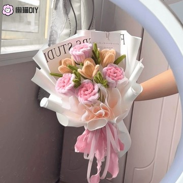 懶貓手作🌷 扭扭棒小花束diy材料包手作自製活動伴手禮花送朋友閨蜜生日禮物 手作花束 手作材料包 交換禮物