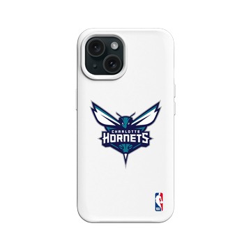 iPhone 15 SolidX 白 - NBA - Logo-夏洛特黃蜂 Charlotte Hornets