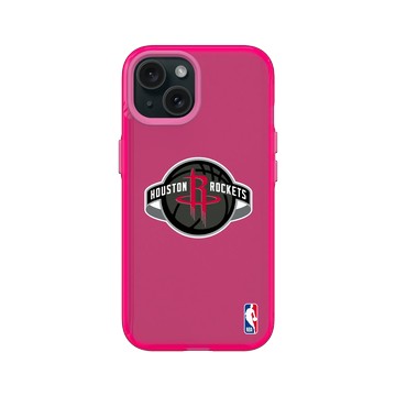 iPhone 15 Clear 粉漾桃 - NBA - Logo-休士頓火箭 Houston Rockets