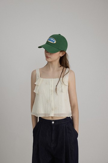 靈動的夏天 柔光微皺可愛背心