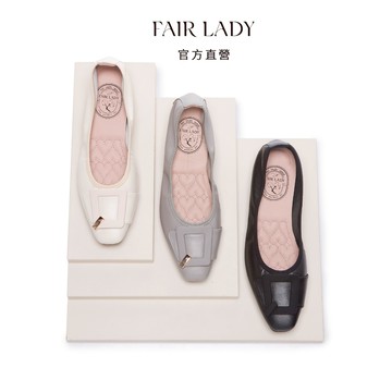 FAIR LADY 平底鞋【我的旅行日記 典雅方釦羊皮平底娃娃鞋】方頭鞋 娃娃鞋 上班鞋 通勤鞋 (502998)