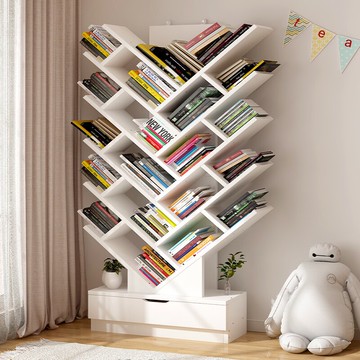 書架置物架落地家用展示柜客廳繪本架多層書本收納柜簡易靠墻書柜