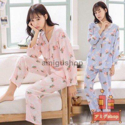 上下セット ロングパンツ 女性 寝巻き 部屋着 パジャマ ルームウェア レディース 春秋花柄 綿100 長袖 大きいサイズ 可愛い ルームウェア 通販 Lineポイント最大get Lineショッピング