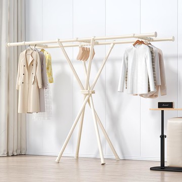 晾衣架落地臥室可移動家用涼衣架陽臺掛衣服架子室內簡易桿衣帽架J-76公司貨