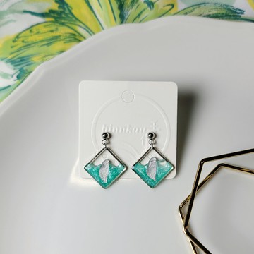 飄洋 台灣 手繪熱縮片 耳環