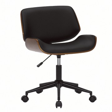 Knox諾克斯PU面曲木框升降黑腳電腦椅-三色可選黑色