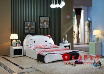 [紅蘋果傢俱] Y810 兒童家具 KITTY床 跑車床 兒童功能床 四尺 五尺 汽車床 床架 造型床 床頭櫃