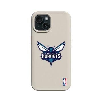 iPhone 15 SolidX 貝殼灰 - NBA - Logo-夏洛特黃蜂 Charlotte Hornets