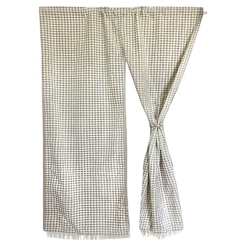 日系棉麻門簾 單 100%棉  85 x 140cm  鬆餅格格 米色