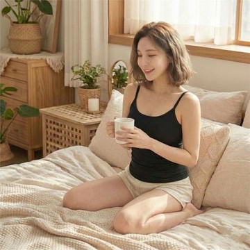 【伊柔 EVEROY】簡約百搭U領BRATOP 罩杯背心無鋼圈內衣 一般/加大 黑 W018-63