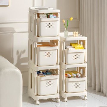 加厚書架落地置物架兒童繪本書籍簡易書柜抽屜式玩具免安裝儲物架