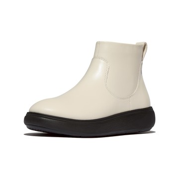 iQ-COMFF 皮革拉鍊短靴-米色