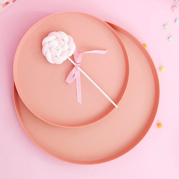 創意竹纖維盤子家用北歐菜盤碟子圓形餐盤客廳茶杯水杯托盤燒烤盤