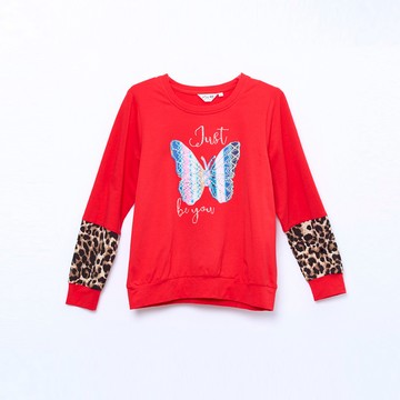 CLL巧玲瓏 繽紛蝴蝶貼鑽休閒上衣 0473812