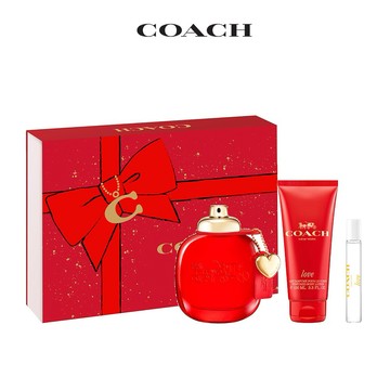 領券再折177【COACH】時尚戀紅女性淡香精禮盒(淡香精90ml+7.5ml+身體乳100ml.附紙袋)快速出貨