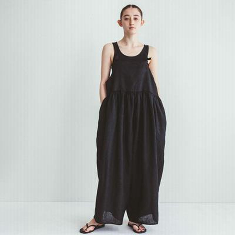 fog linen work フォグリネンワーク BLUMA SALOPETTE PANTS BLACK ブルーマ サロペット ブラック  LWA584-17 | LINEショッピング