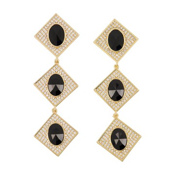 Self-Portrait Crystal Tiered Earrings