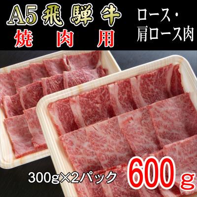 ふるさと納税 揖斐川町 「A5等級」飛騨牛焼肉用600g　ロース又は肩ロース肉