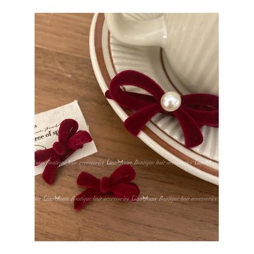 紅發飾蝴蝶結發夾頭飾可愛小號劉海夾女前額側邊夾子2025新款秋冬