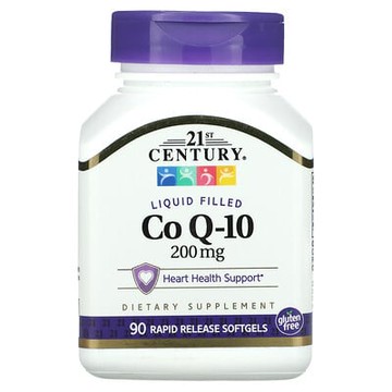 21st Century, 液體填充輔酶 Q10，200 毫克，90 粒軟凝膠