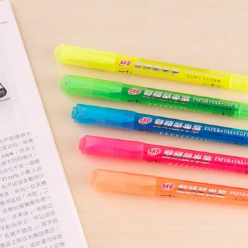 SKB IK-15 雙頭螢光筆 水性 .5mm/3mm 粗細雙頭 手帳記號筆 超值 重點筆 現貨 好愛買