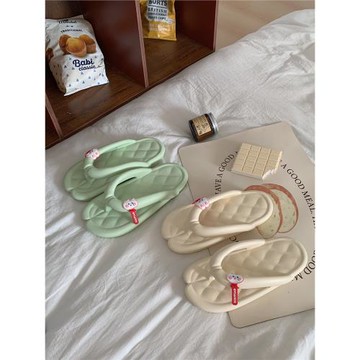 夏季女士少女心外穿卡通可愛兔子夾趾涼拖鞋防滑eva軟平底人字拖