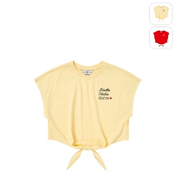 【FILA】女性 短袖圓領T恤-奶油黃 5TEY-1425-YE