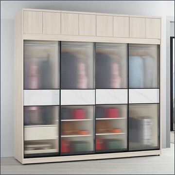 8尺被櫥式鋁框滑門(衣櫥+被櫃)二件式 收納衣櫃 玻璃門衣櫥【149A0378】Leader傢居館149-A210+A209+A209+A211