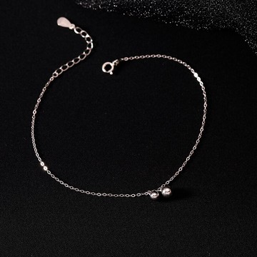 925純銀圓珠腳鏈女夏年新款潮ins高級感足鏈小眾設計輕奢腳飾