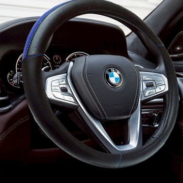 COTRAX 方向盤套 率性運動風  藍色 + 黑色  M(37~39cm)