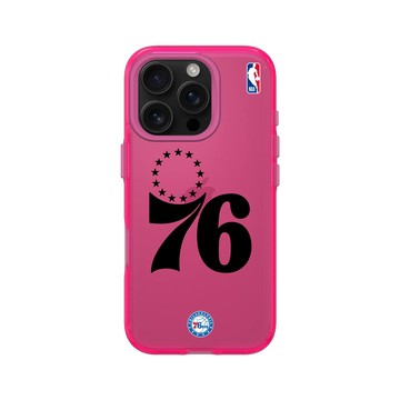 iPhone 16 Pro Clear 粉漾桃 - NBA - B&W-費城76人 Philadelphia 76ers B&W