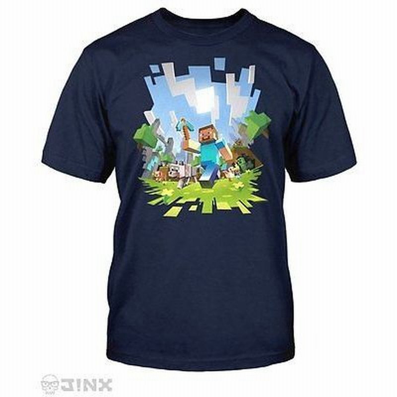 アメリカ人気キャラクター Tシャツ マインクラフト Minecraft Adventurer Officially Licensed Men S T Shirt Navy Blue Medium 通販 Lineポイント最大0 5 Get Lineショッピング