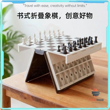 免運🔥折疊象棋 摺疊象棋 象棋桌 象棋盤 書式摺疊象棋 學生摺疊 迷你便攜磁性 棋盤棋子比賽 國際象棋遊戲