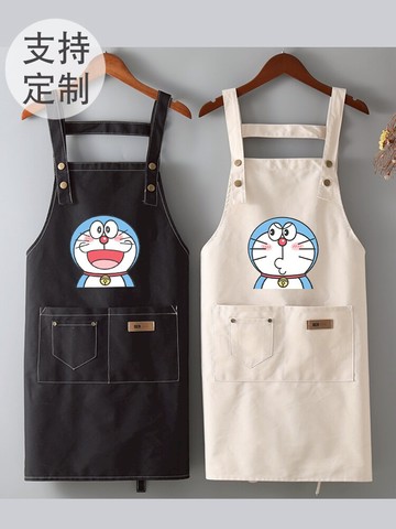 家用防水防油圍裙女做飯可愛無袖成人工作服印字夏季男士圍腰