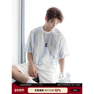 CHICERRO西西里男裝夏日薄款新中式國風短袖T恤男透氣休閑上衣男