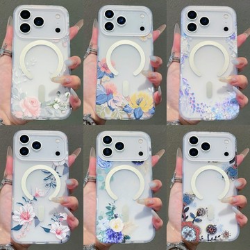 繁花 磨砂霧面 花朵 磁吸 手機殼 適用於iPhone 17 16 15 14 13 12 11 Pro Max 保護殼