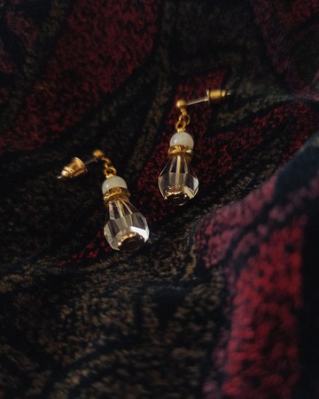 白水晶香水瓶短耳環 - 天然石